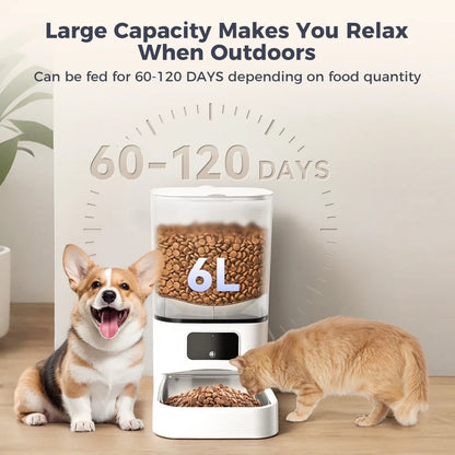 Revolutionary Automatic Cat Feeder: Wi-Fi Enabled Smart Pet Dispenser with App Control - 6L Capacity for Cats, Dogs, and Small Animals