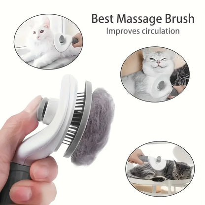 Effortless Pet Grooming with the One-Click Hair Removal Comb - Perfect for Dogs and Cats!