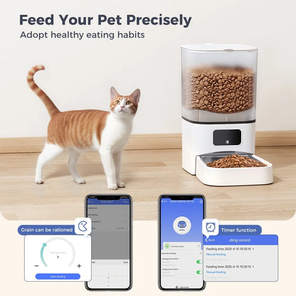 Revolutionary Automatic Cat Feeder: Wi-Fi Enabled Smart Pet Dispenser with App Control - 6L Capacity for Cats, Dogs, and Small Animals