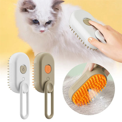 Transform Your Pet's Grooming Routine with the 3-in-1 Electric Steam Brush - Effortless Hair Removal, Detangling & Massage for Cats and Dogs