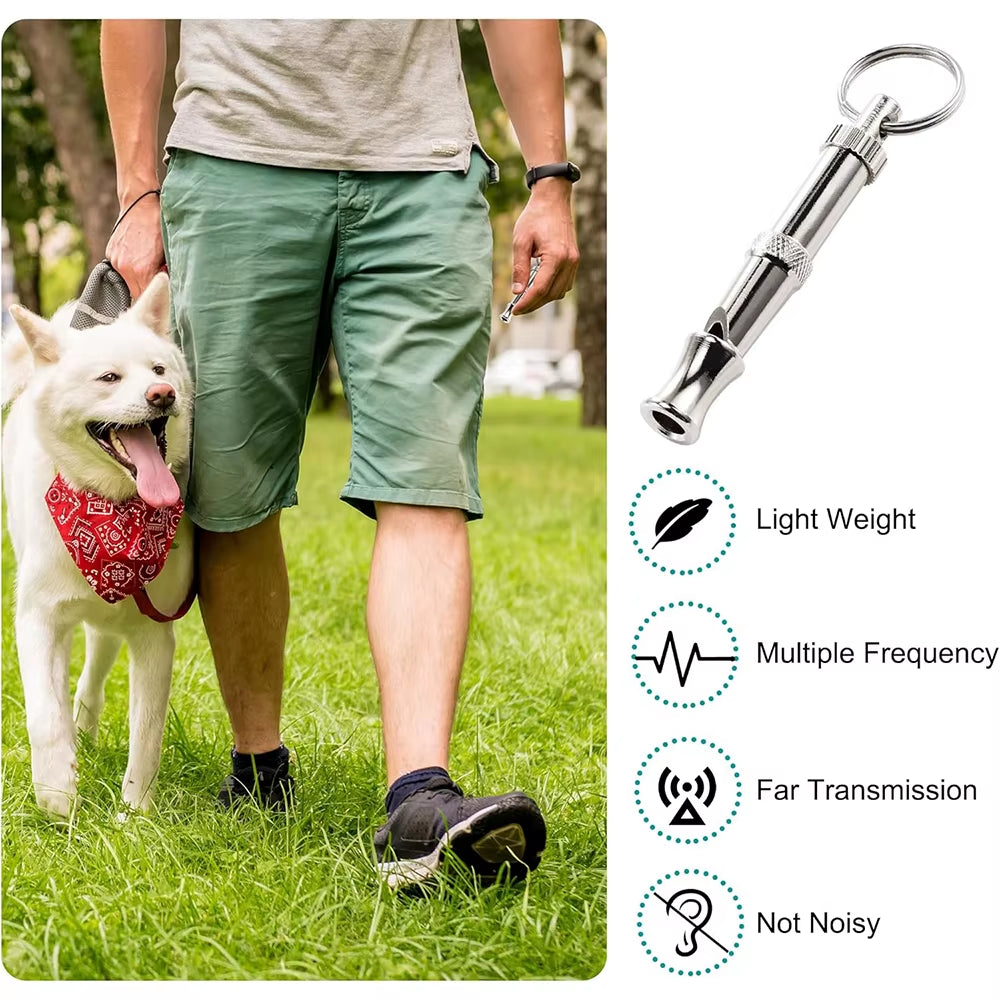 Elevate Your Pet Training with Our Adjustable Ultrasonic Stainless Steel Dog Whistle – Perfect for Dogs and Cats!