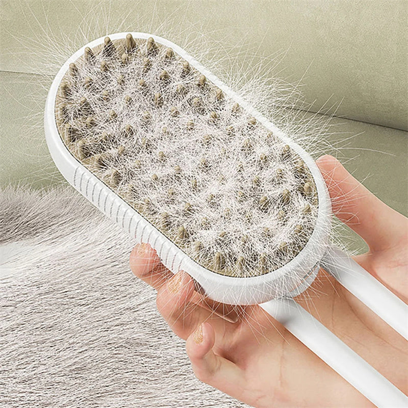 Transform Your Pet's Grooming Routine with the 3-in-1 Electric Steam Brush - Effortless Hair Removal, Detangling & Massage for Cats and Dogs