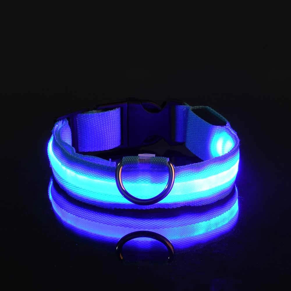 Illuminate Your Walks: Nylon LED Night Safety Flashing Glow in the Dark Dog Leash & Collar for All Dogs
