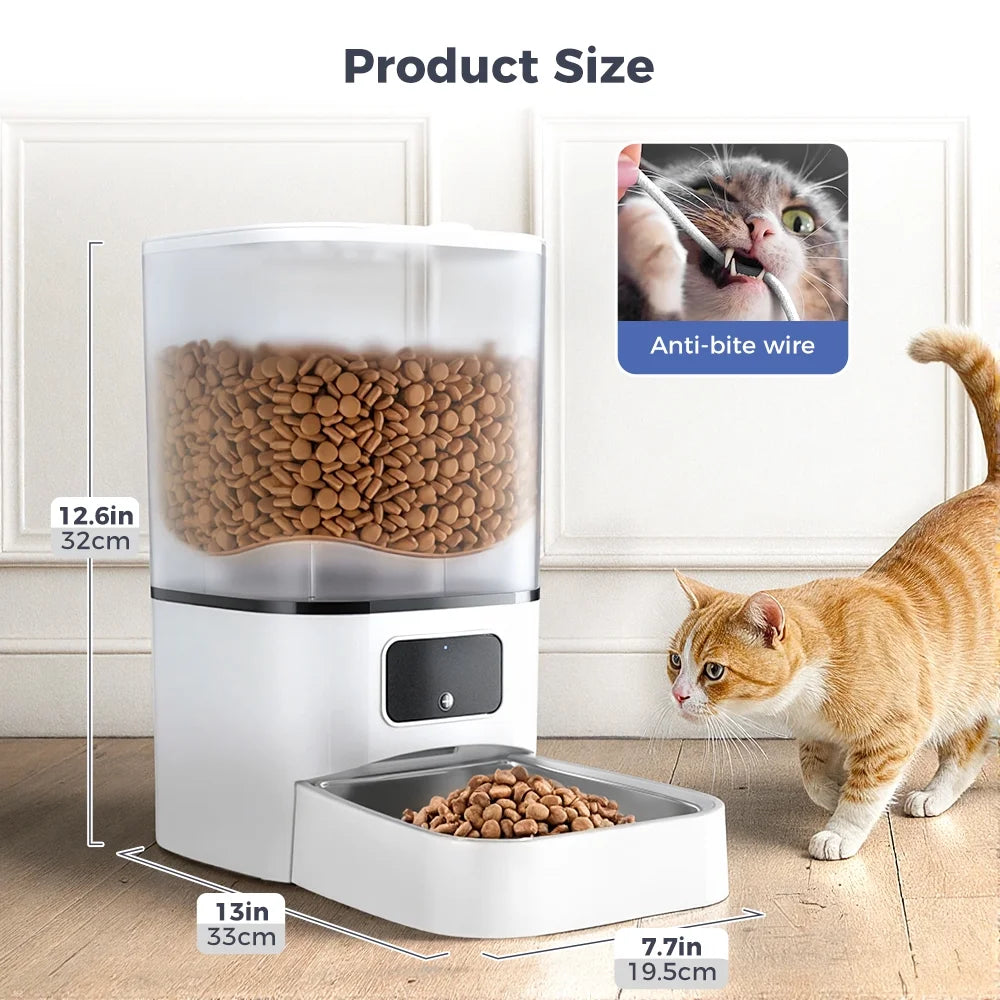 Revolutionary Automatic Cat Feeder: Wi-Fi Enabled Smart Pet Dispenser with App Control - 6L Capacity for Cats, Dogs, and Small Animals
