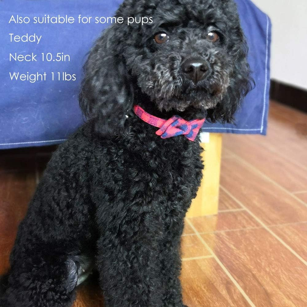 Charming Adjustable Red Plaid Cat Collar with Breakaway Safety Buckle, Bell, and Bow Tie - Perfect for Stylish Felines (6.8-10.8 inches)