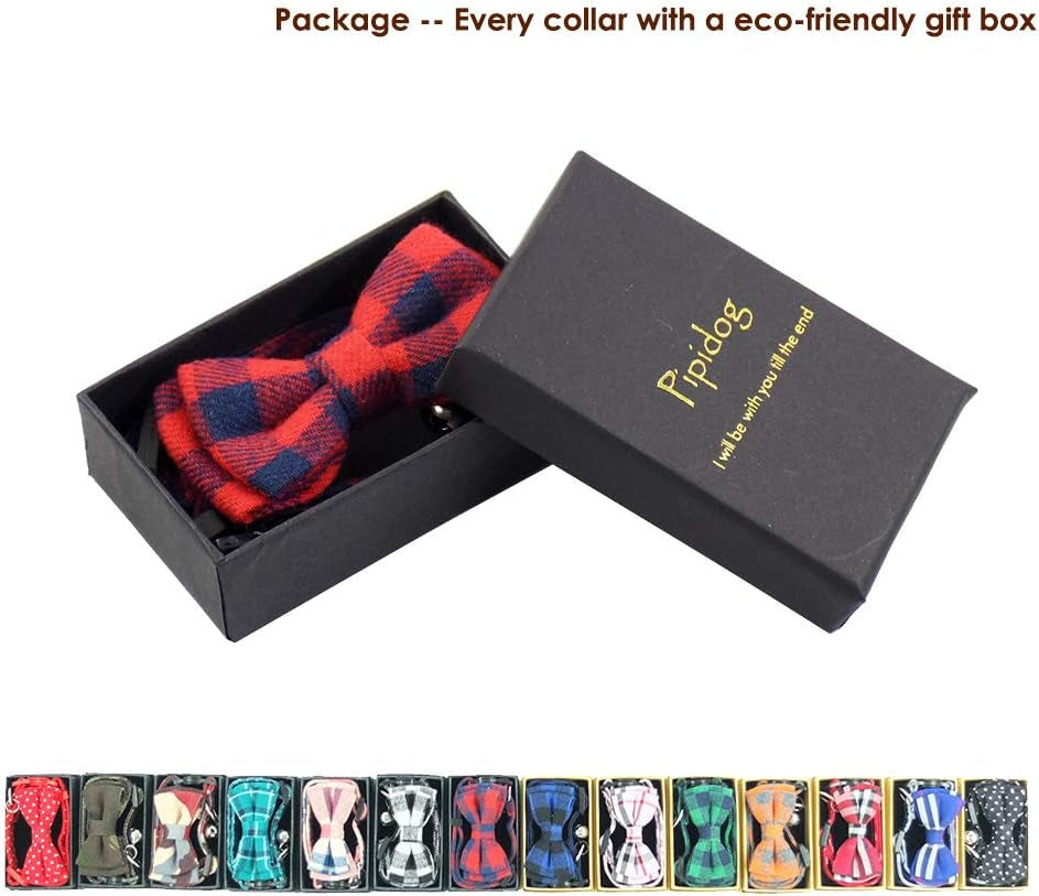 Charming Adjustable Red Plaid Cat Collar with Breakaway Safety Buckle, Bell, and Bow Tie - Perfect for Stylish Felines (6.8-10.8 inches)