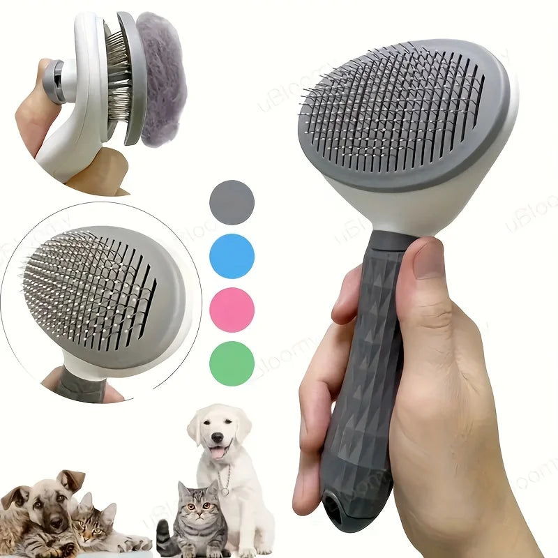 Effortless Pet Grooming with the One-Click Hair Removal Comb - Perfect for Dogs and Cats!