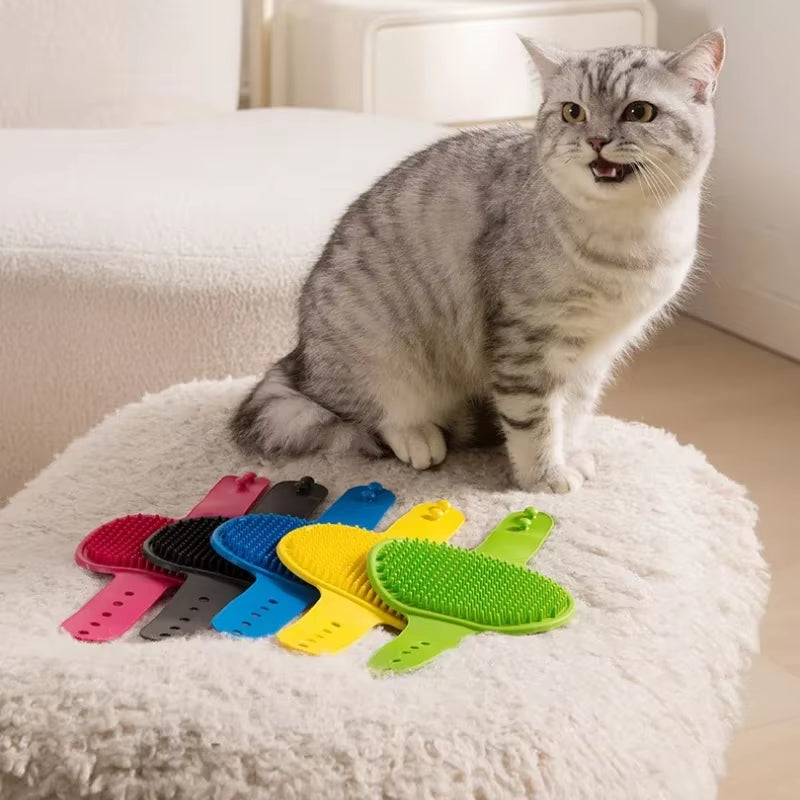 Pet Bath Brush Massage Gloves Cat Dog Grooming Comb Deshedding Tool Waterproof Soft Bristle Cleaning Supplies for Shedding Hair