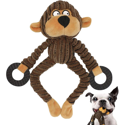 Engaging Plush Squeaky Chew Toys for Puppies - Interactive Monkey Design Perfect for Teething & Training