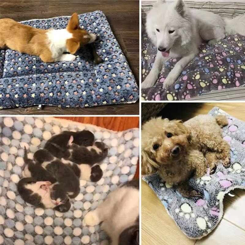 Cozy Flannel Pet Sleeping Mat - Perfect Dog Bed & Cat Cushion for All Sizes, Available in 7 Colors!