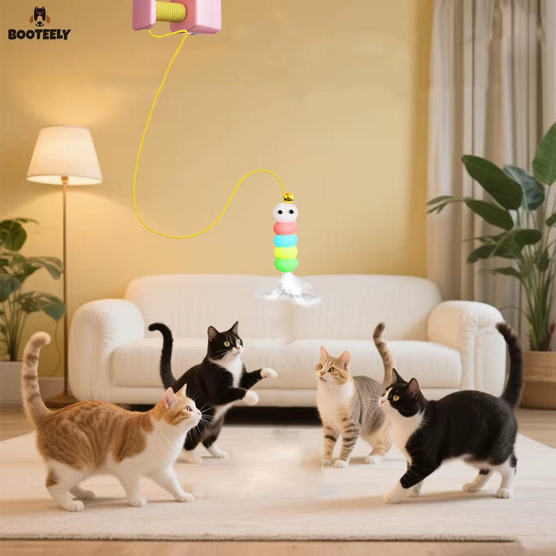 Exciting Cat Teaser Stick with Electric Feather and Bell - Perfect for Engaging Playtime!
