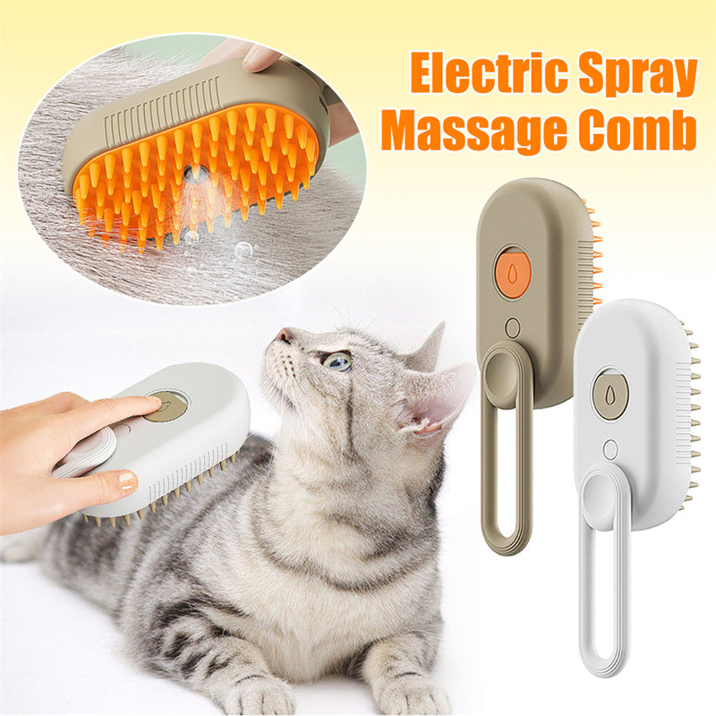 Transform Your Pet's Grooming Routine with the 3-in-1 Electric Steam Brush - Effortless Hair Removal, Detangling & Massage for Cats and Dogs