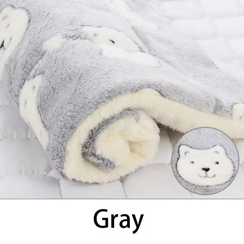 Cozy Flannel Pet Sleeping Mat - Perfect Dog Bed & Cat Cushion for All Sizes, Available in 7 Colors!