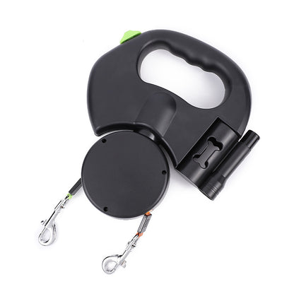 Ultimate Retractable Dual Pet Leash for Small Dogs - Reflective, 360-Degree Swivel & Safety Lights Included