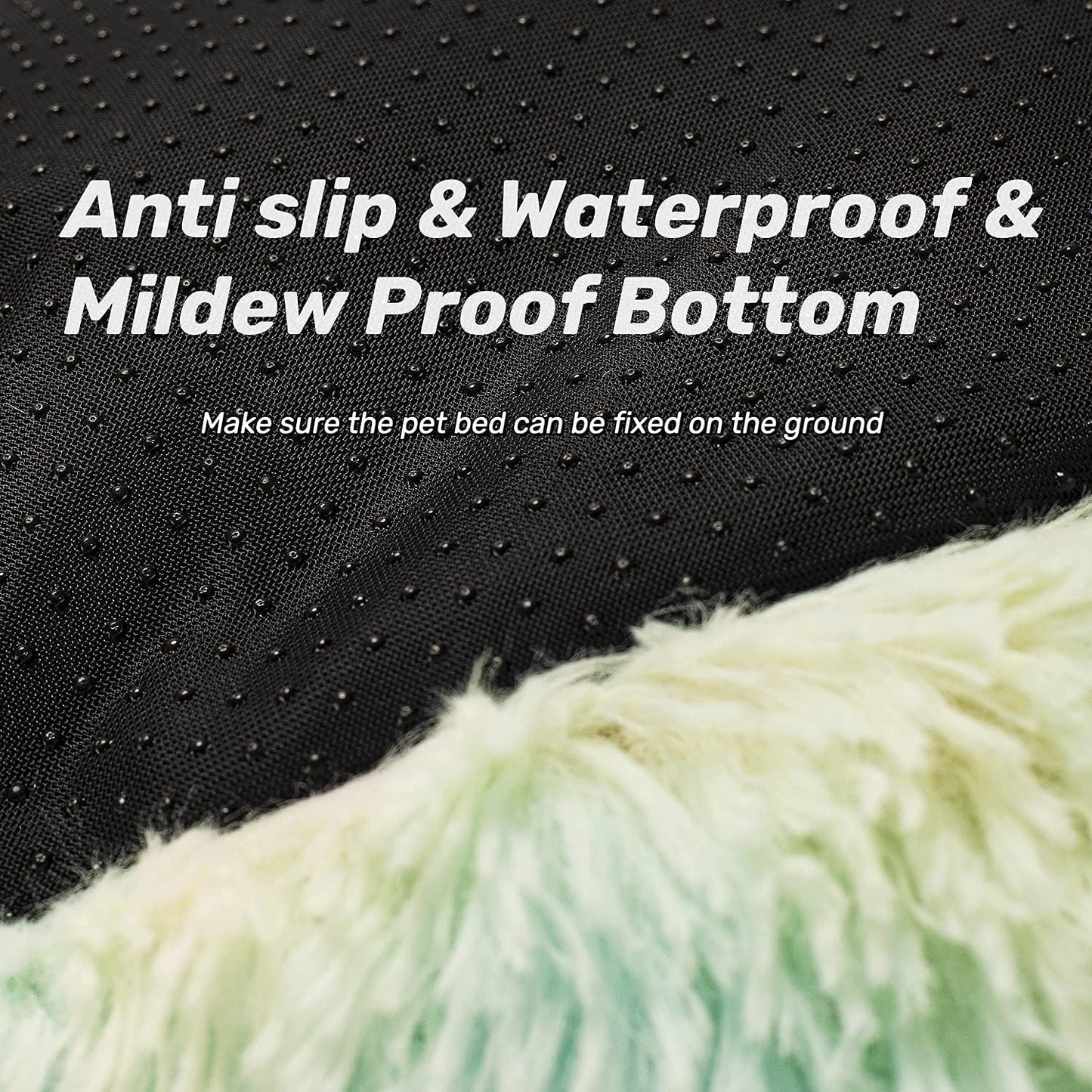 Cozy Rainbow Anti-Anxiety Plush Pet Bed for Dogs and Cats - Perfect Comfort for Small to Large Pets