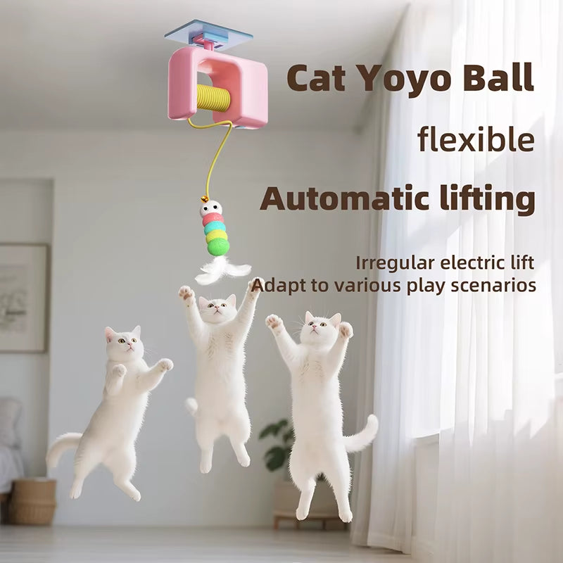 Exciting Cat Teaser Stick with Electric Feather and Bell - Perfect for Engaging Playtime!