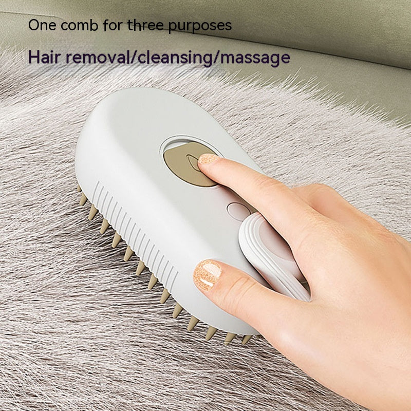 Transform Your Pet's Grooming Routine with the 3-in-1 Electric Steam Brush - Effortless Hair Removal, Detangling & Massage for Cats and Dogs