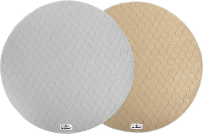 ® Pawtect® Washable Dog Pee Pads - Premium Waterproof and Reusable Whelping Pads (2-Pack, Tan/Grey, 36" Round)