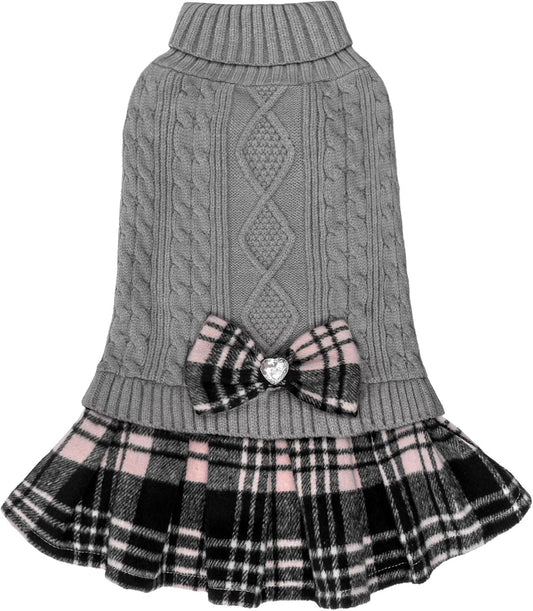 Cozy and Chic Bowtie Turtleneck Dog Sweater - Perfect for Small Dogs and Cats in Cold Weather