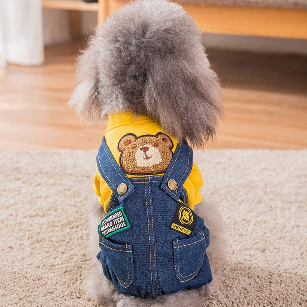 Trendy Denim Overalls for Small and Medium Dogs - Stylish Costumes for Every Occasion