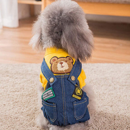 Trendy Denim Overalls for Small and Medium Dogs - Stylish Costumes for Every Occasion