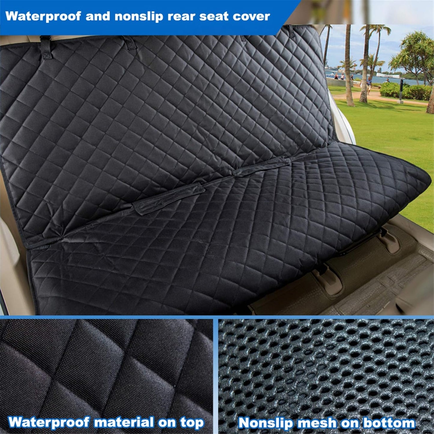 Ultimate Heavy-Duty Waterproof Nonslip Pet Car Seat Cover - Perfect Protection for Dogs in Your Vehicle, Truck & SUV (Black)