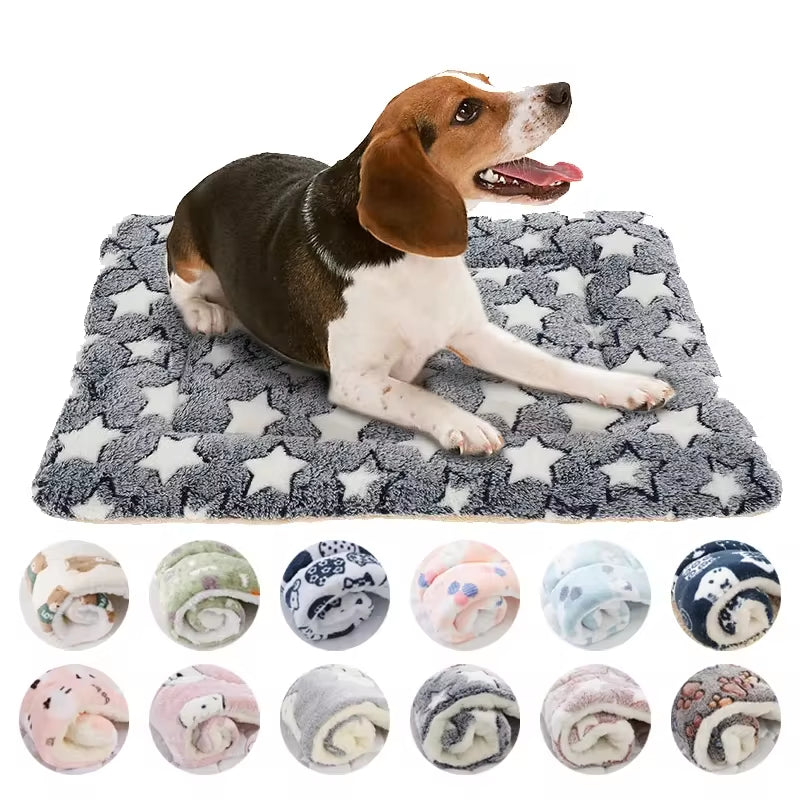 Cozy Flannel Pet Sleeping Mat - Perfect Dog Bed & Cat Cushion for All Sizes, Available in 7 Colors!