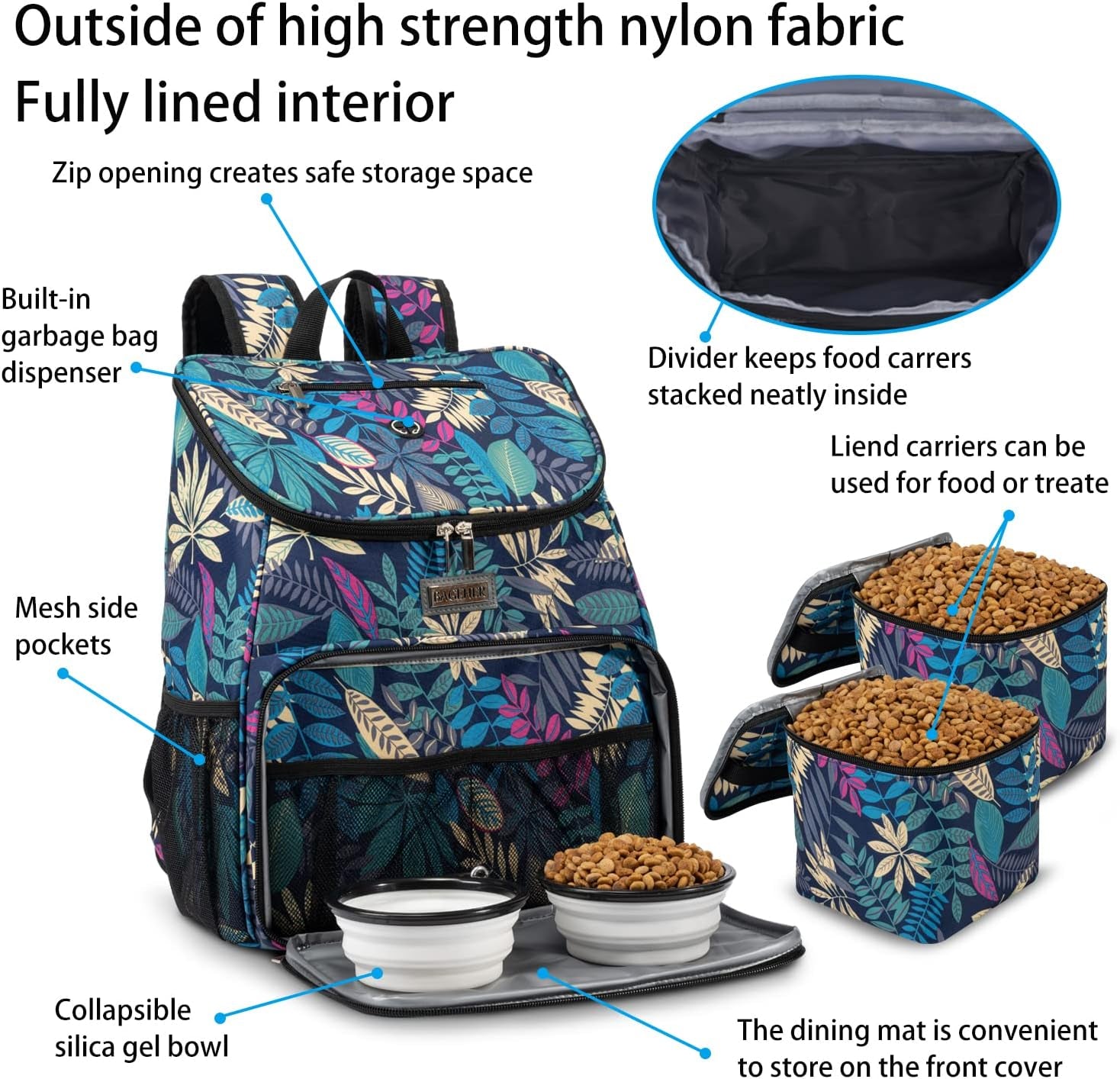 Ultimate Airline-Approved Dog Travel Backpack with Collapsible Silicone Bowls and Food Storage Solutions
