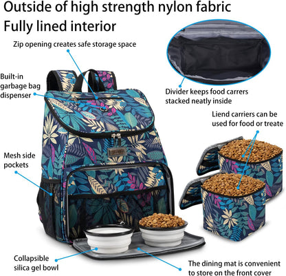 Ultimate Airline-Approved Dog Travel Backpack with Collapsible Silicone Bowls and Food Storage Solutions