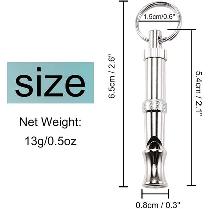 Elevate Your Pet Training with Our Adjustable Ultrasonic Stainless Steel Dog Whistle – Perfect for Dogs and Cats!