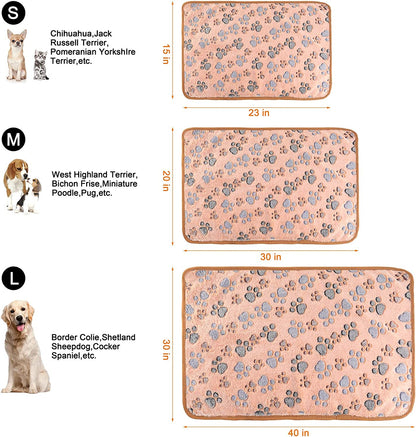 Cozy 3-Pack Fleece Pet Blankets – Soft and Stylish Sleep Mats for Dogs and Cats (Medium 30" x 20")