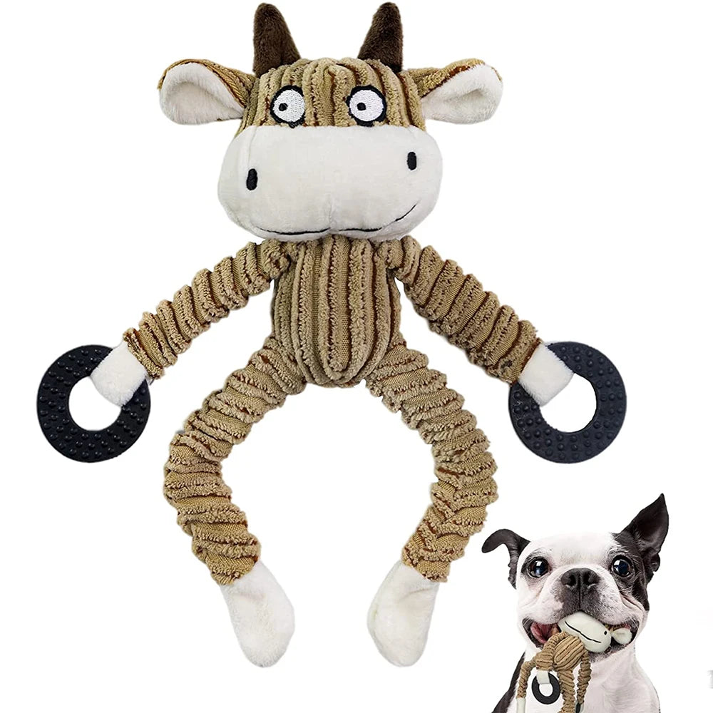 Engaging Plush Squeaky Chew Toys for Puppies - Interactive Monkey Design Perfect for Teething & Training