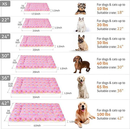 Cozy & Stylish Ultra Soft Reversible Dog Bed Crate Pad in Pink - Perfect for All Breeds!