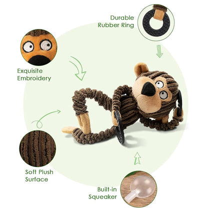 Engaging Plush Squeaky Chew Toys for Puppies - Interactive Monkey Design Perfect for Teething & Training