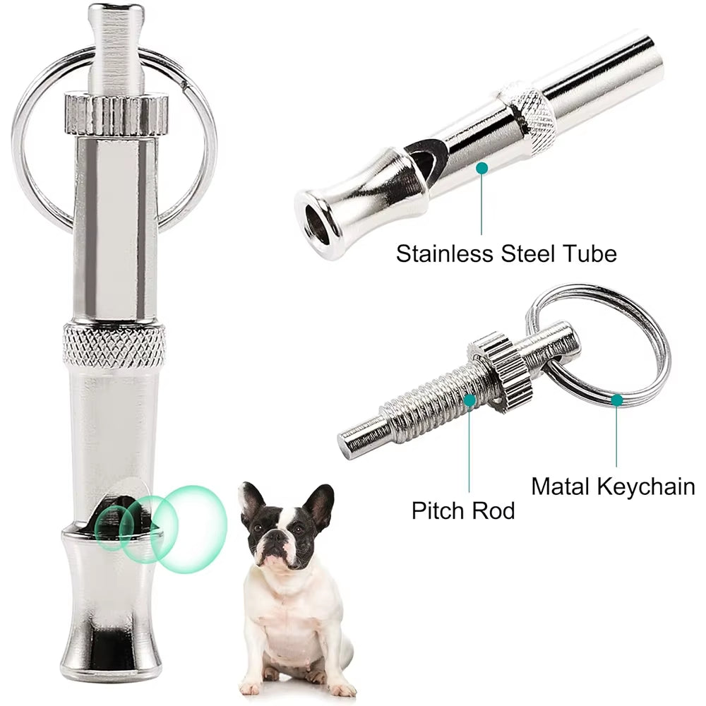 Elevate Your Pet Training with Our Adjustable Ultrasonic Stainless Steel Dog Whistle – Perfect for Dogs and Cats!