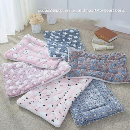 Cozy Flannel Pet Sleeping Mat - Perfect Dog Bed & Cat Cushion for All Sizes, Available in 7 Colors!