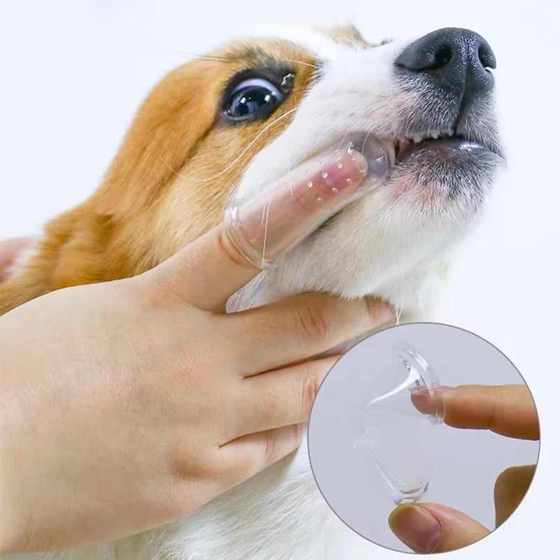 Revolutionary Super Soft Pet Finger Toothbrush for Dogs and Cats - Ultimate Teeth Care Tool for Fresh Breath and Tartar Removal