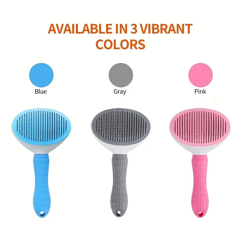 Effortless Pet Grooming with the One-Click Hair Removal Comb - Perfect for Dogs and Cats!