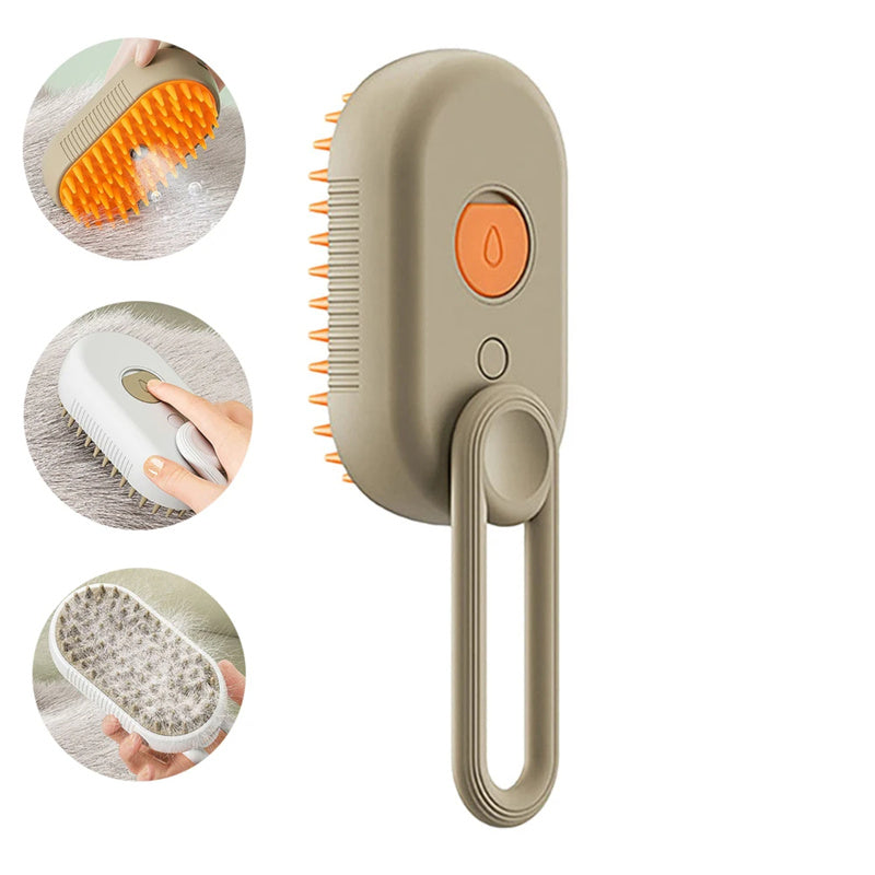 Transform Your Pet's Grooming Routine with the 3-in-1 Electric Steam Brush - Effortless Hair Removal, Detangling & Massage for Cats and Dogs