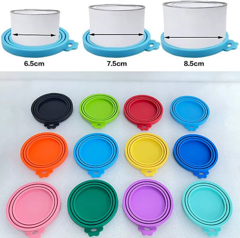 Keep Pet Food Fresh with Our 2-Piece Reusable Silicone Can Covers and Spoon Set