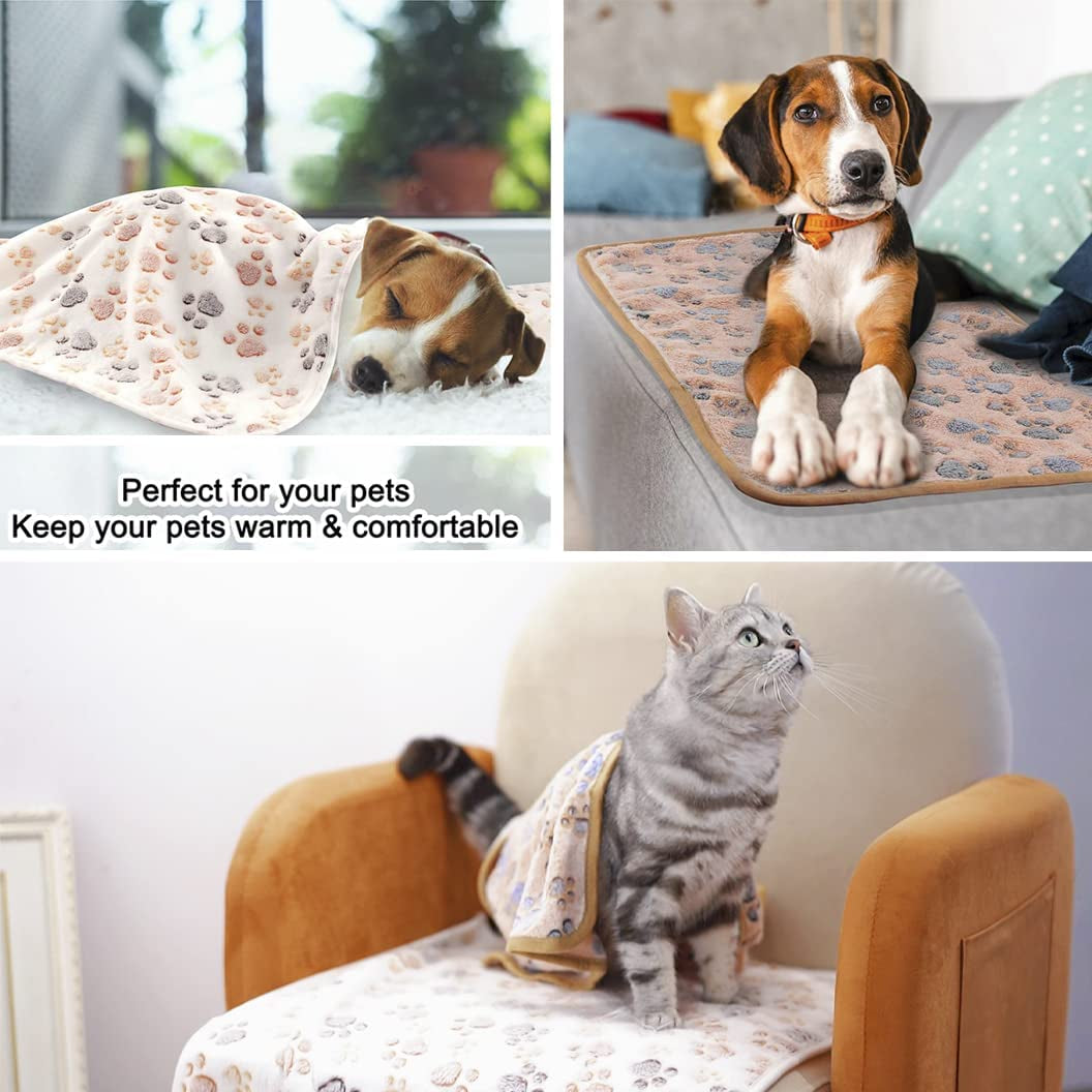 Cozy 3-Pack Fleece Pet Blankets – Soft and Stylish Sleep Mats for Dogs and Cats (Medium 30" x 20")