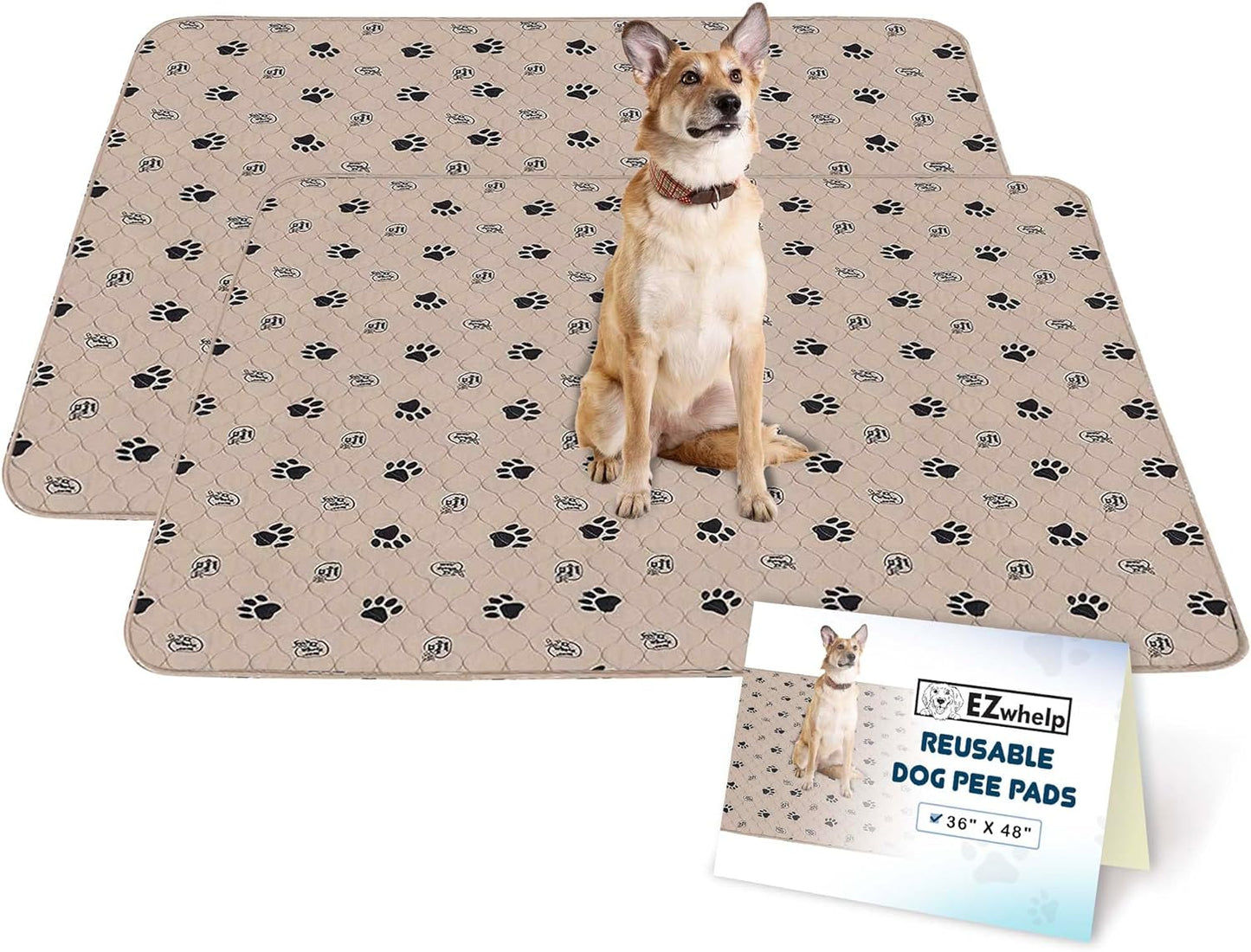 Ultimate Reusable Dog Pee Pads - Washable Waterproof Training Mats with Rounded Corners, 36x48 Inch, Set of 2 for Pet Lovers