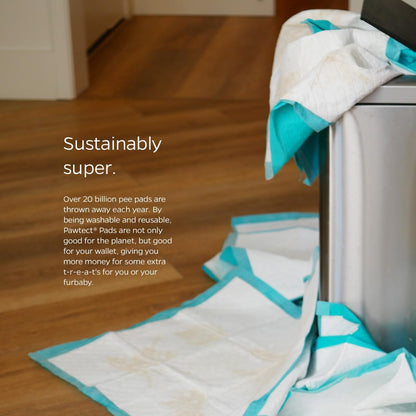 ® Pawtect® Washable Dog Pee Pads - Premium Waterproof and Reusable Whelping Pads (2-Pack, Tan/Grey, 36" Round)