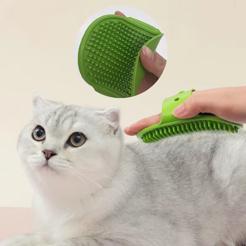Pet Bath Brush Massage Gloves Cat Dog Grooming Comb Deshedding Tool Waterproof Soft Bristle Cleaning Supplies for Shedding Hair