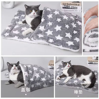 Cozy Flannel Pet Sleeping Mat - Perfect Dog Bed & Cat Cushion for All Sizes, Available in 7 Colors!